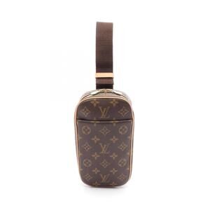 LOUIS VUITTON Authentic Brown Monogram Leather Pochette Hobo Bag